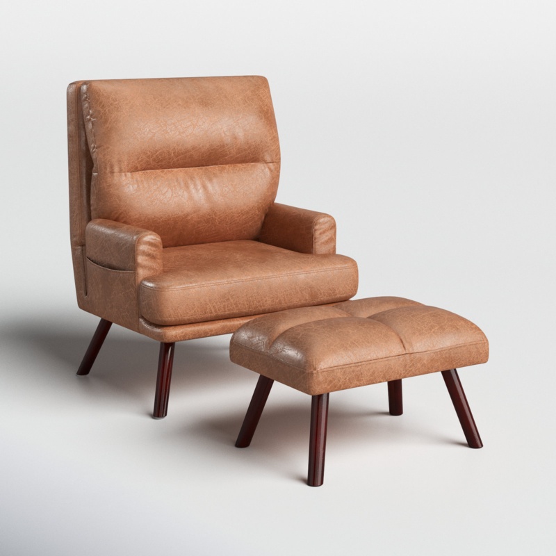 Akeem Vegan Leather Accent Chair