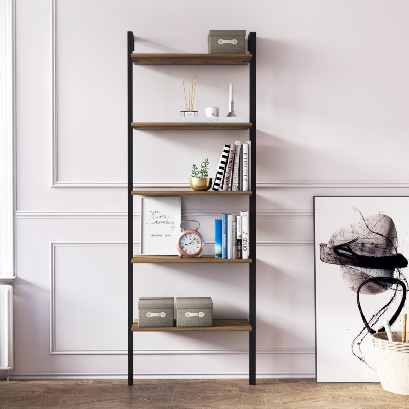 Alaa 71" H x 26" W Steel Ladder Bookcase