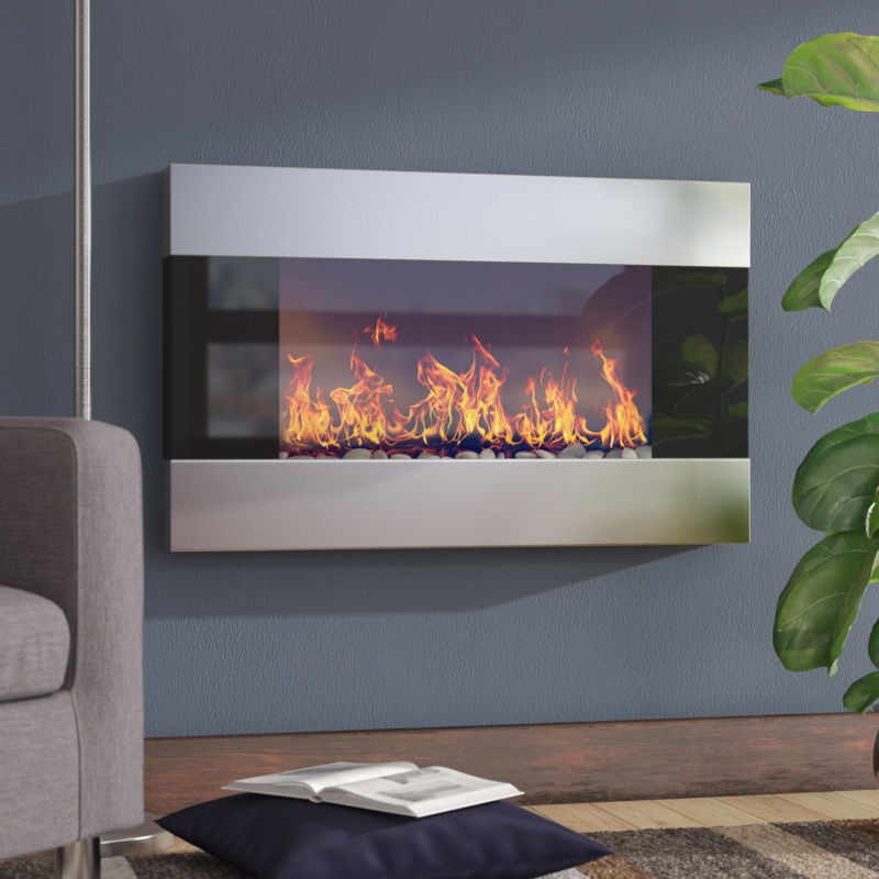 Allmar 36-inch Wall Mount Electric Fireplace with Remote