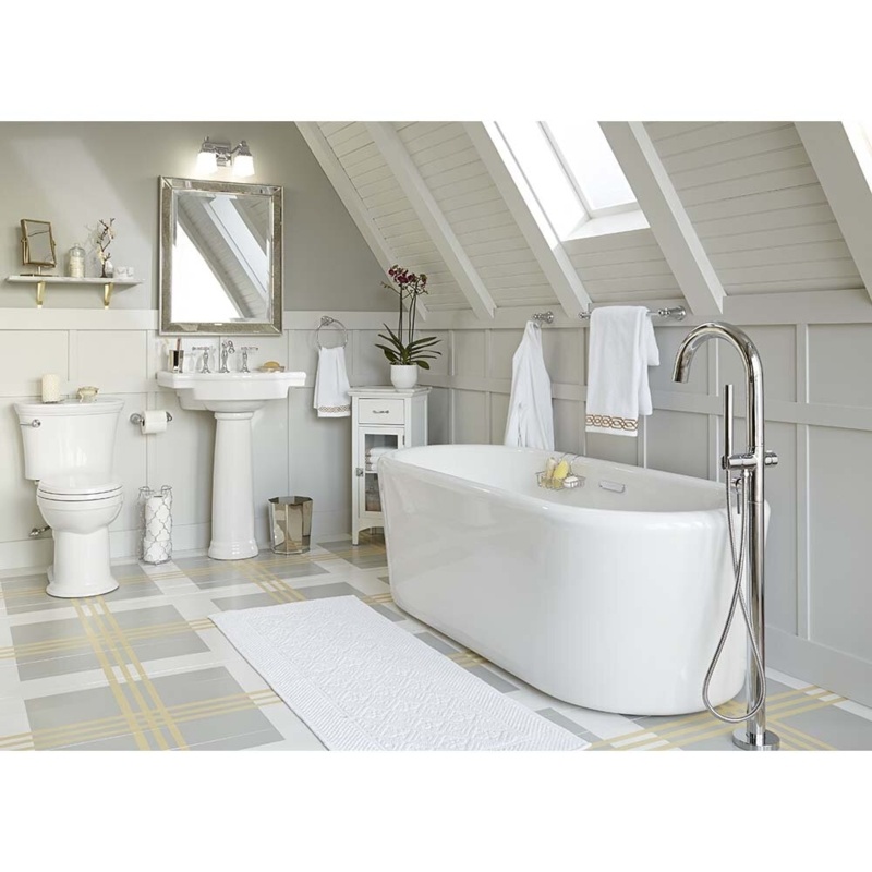 American Standard Retrospect 28.26'' Tall White Ceramic U-Shaped Pedestal Bathroom Sink with Overflow