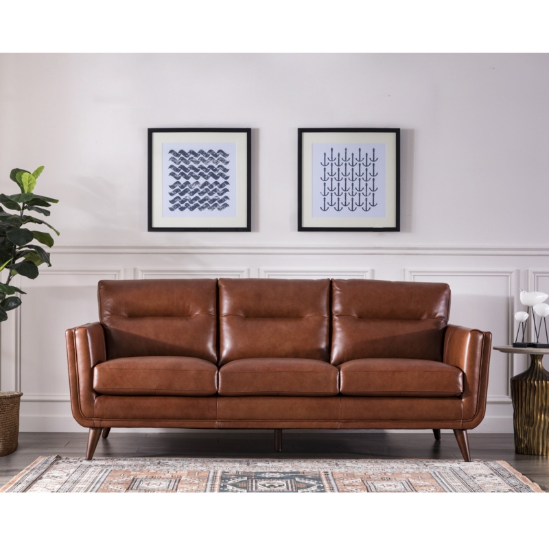 Amina 84'' Leather Sofa