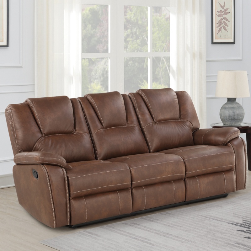 Amyjo 83.5'' Vegan Leather Reclining Sofa