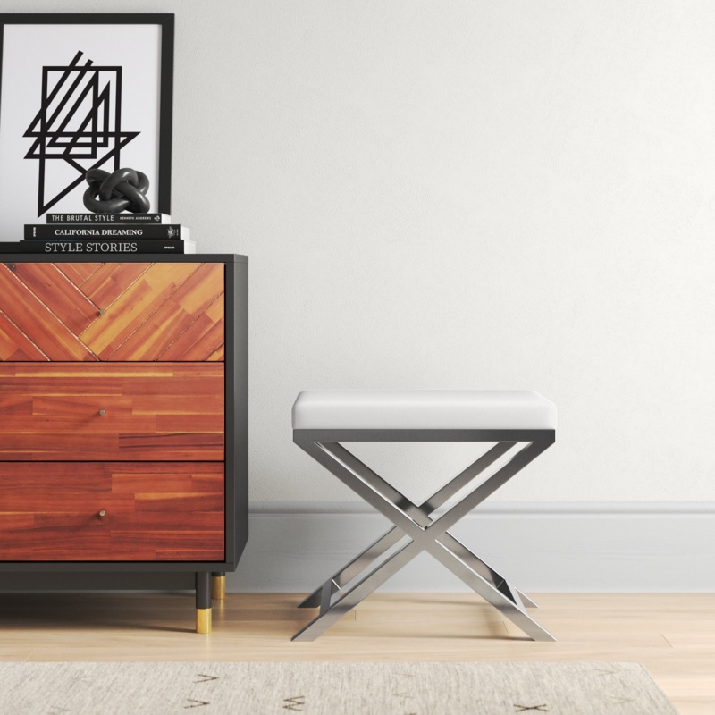 Andriesse Stainless Steel Accent Stool