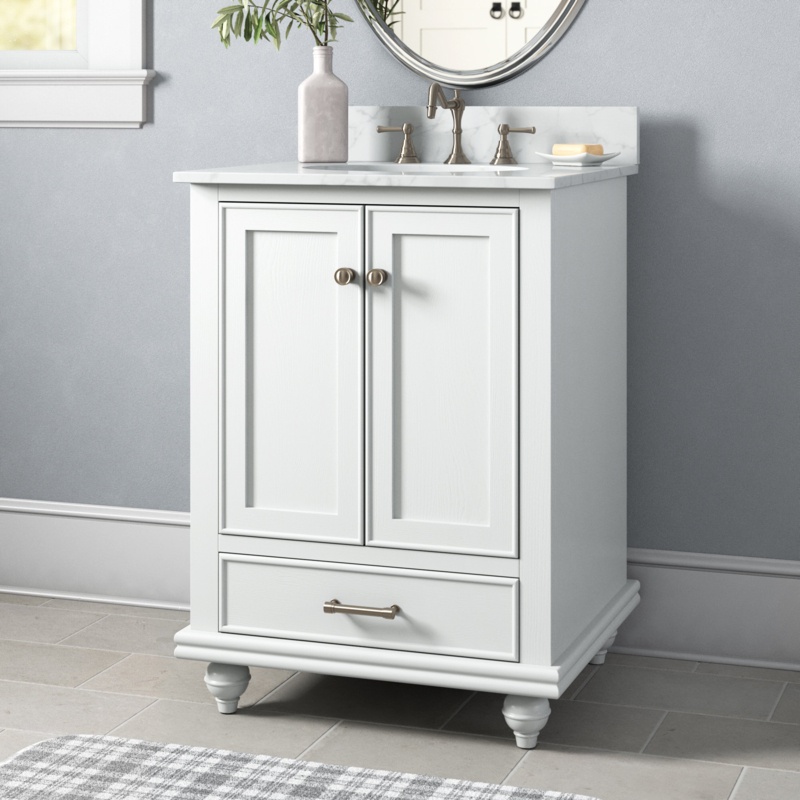 Angelissa 24'' Single Bathroom Vanity with Marble Top