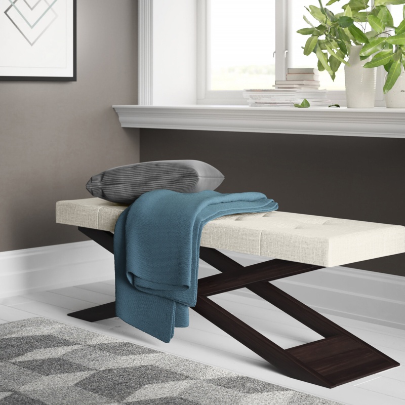Argel 100% Linen Upholstered Bench