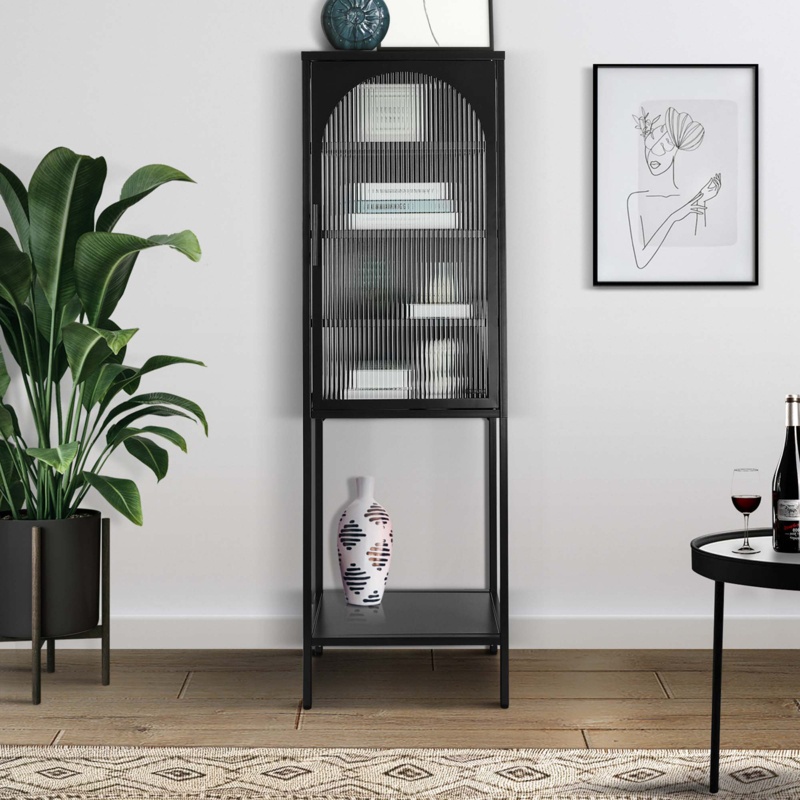 Azib Freestanding Sideboard with Glass Door and Adjustable Shelves