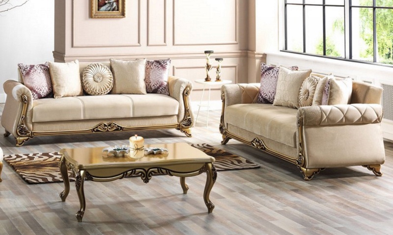 Azizjon Living Room Set - Sofa Bed and Love Seat Set