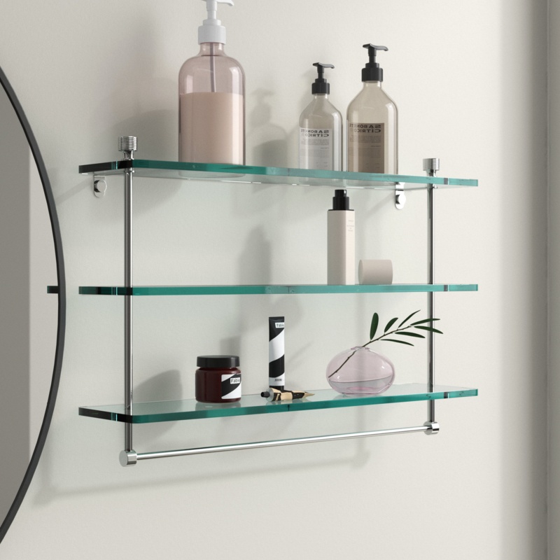 Ballenas 3 Piece Tiered Shelf with Towel Bar