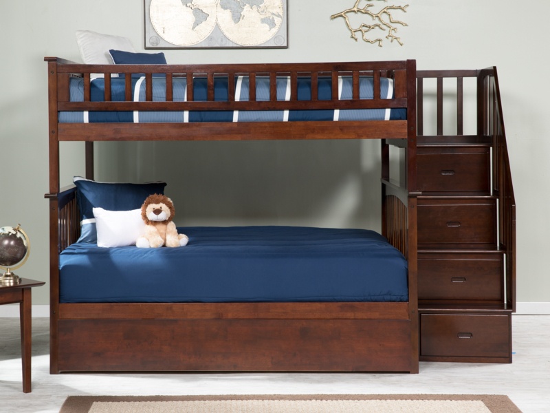 Blaisdell Solid Wood Staircase Kids Bunk Bed with Roll Out Trundle by Viv + Rae™