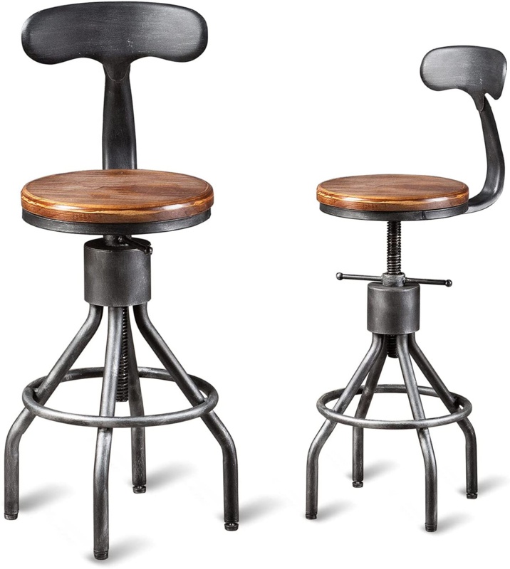 Bliven Swivel Solid Wood Adjustable Height Stool