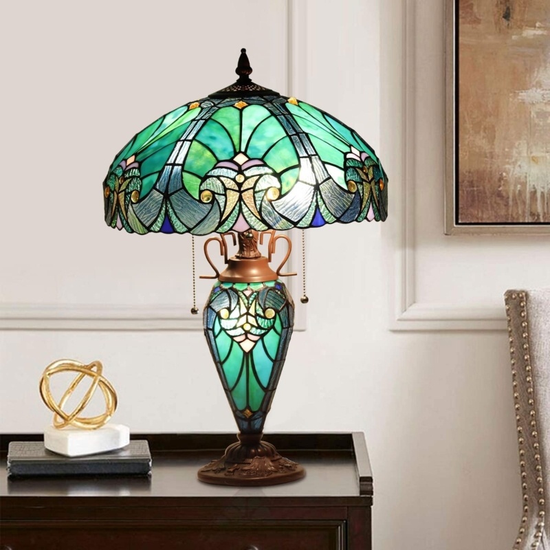 Bloomsbury Market 24" Sea Green Tiffany Table Lamp