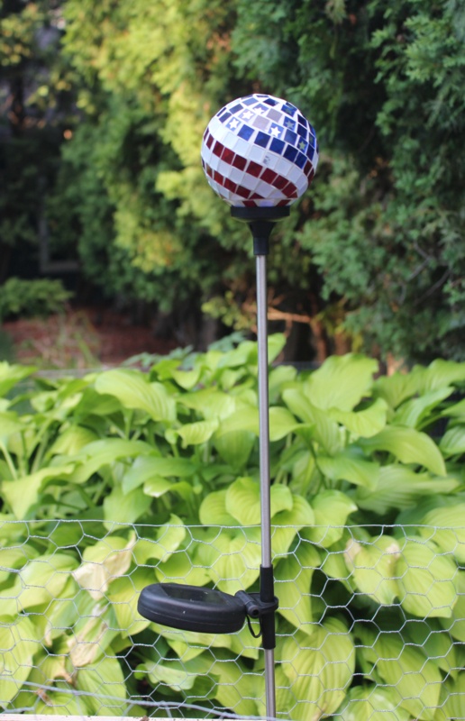 Blue Low Voltage Solar Powered Glass Pathway Light