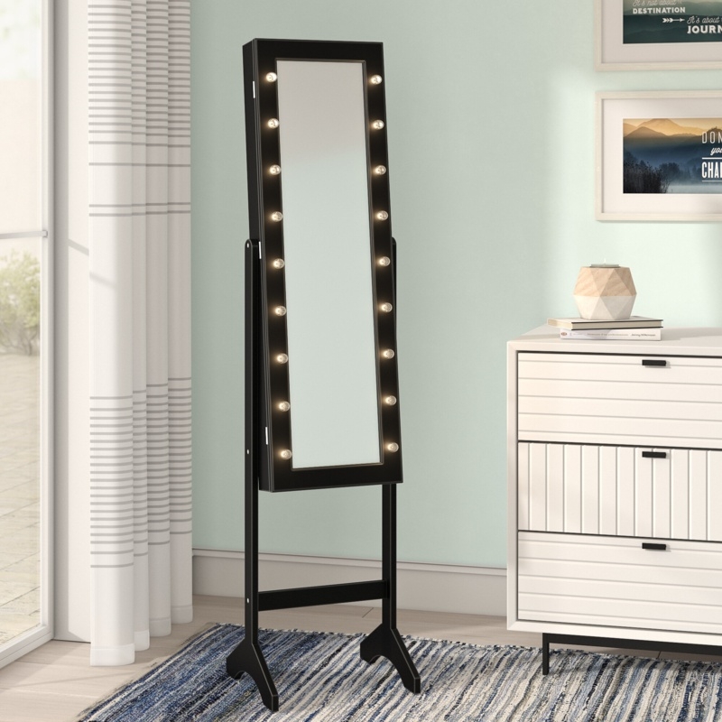 Bowen 14'' Wide Freestanding Jewelry Armoire with Mirror