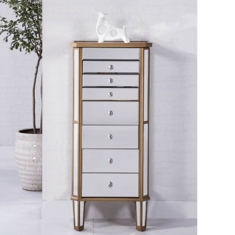 Caila 18'' Wide Freestanding Jewelry Armoire with Mirror