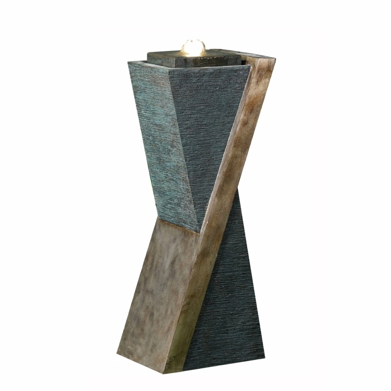 Cana Outdoor Weather Resistant Floor Fountain with Light