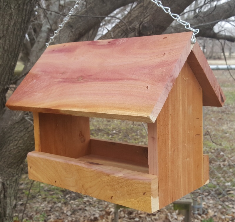 Carlyn Wood Hanging Tray Bird Feeder