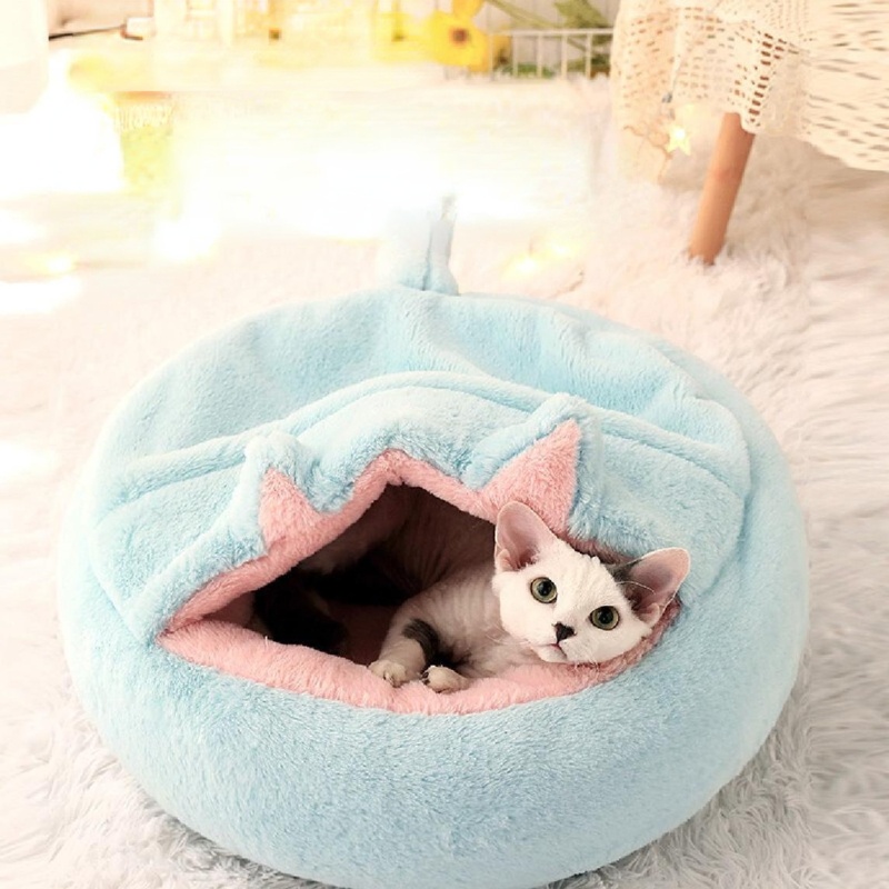 Cat House Four Seasons Universal Summer Cat House Semi-Enclosed Cat Bed Sleeping Dog House Winter Warm Pet Supplies