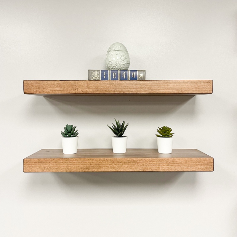 Pine wood floating shelves sales