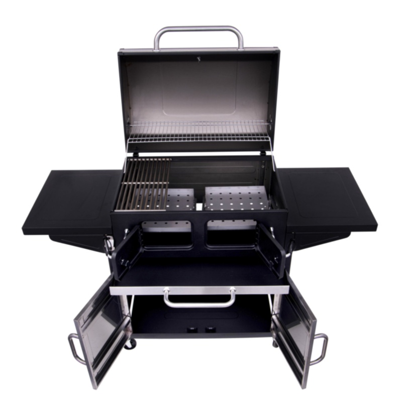 Char-Boil 32" American Gourmet 851 Barrel Charcoal Grill with Cabinet