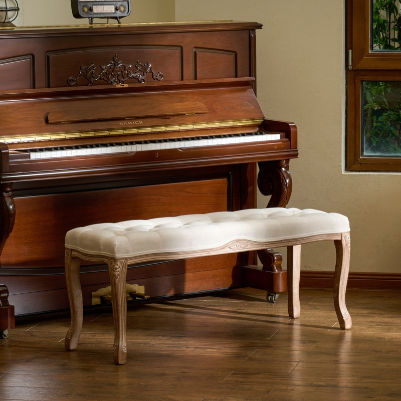 Charlbury Linen Blend Upholstered Bench