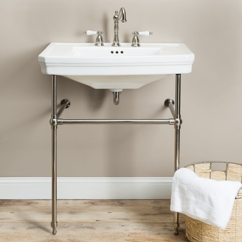 Chevington Vitreous China Specialty Console Bathroom Sink with Overflow