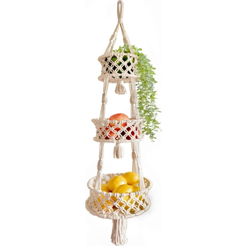 Dakota Fields Fabric Hanging Fruit Basket