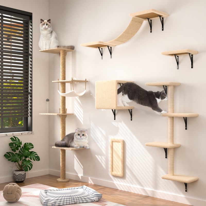 Damyanti Wall-mounted Cat Tree Shelf 6 - Pieces