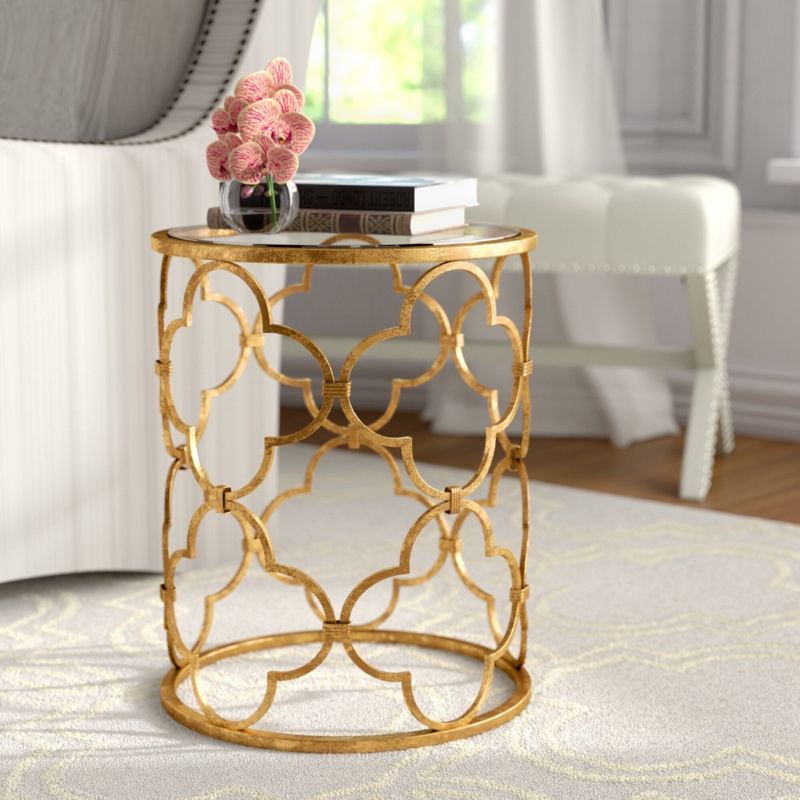 Desai Glass Solid End Table