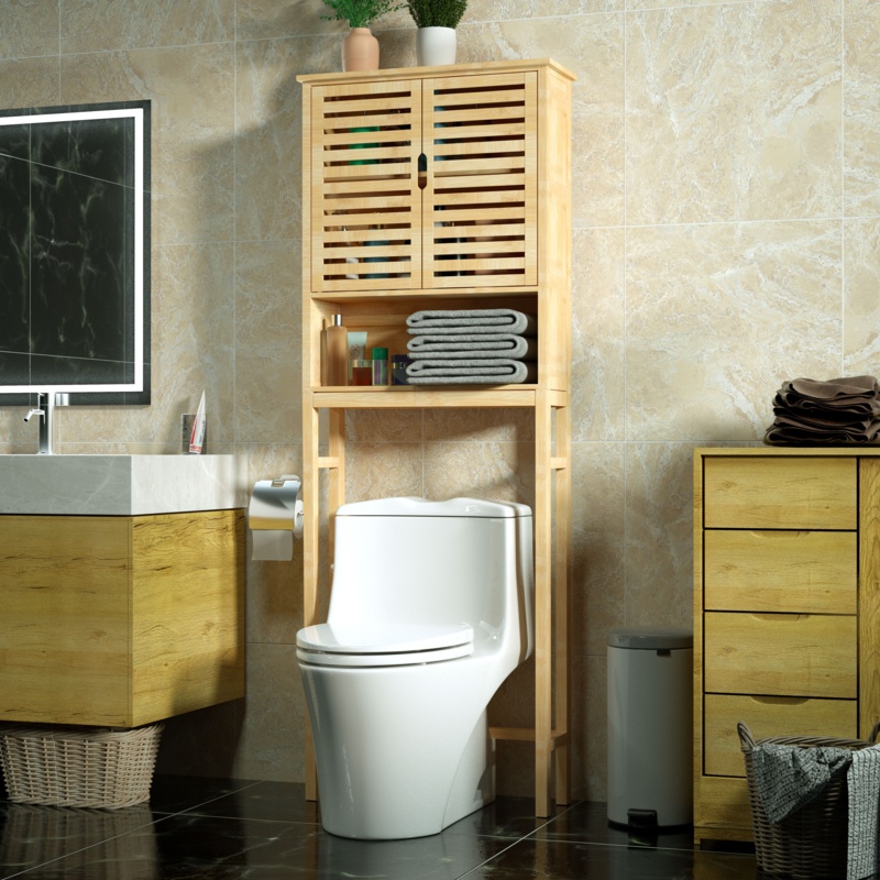 Donnell Solid Wood Freestanding Over-the-Toilet Storage