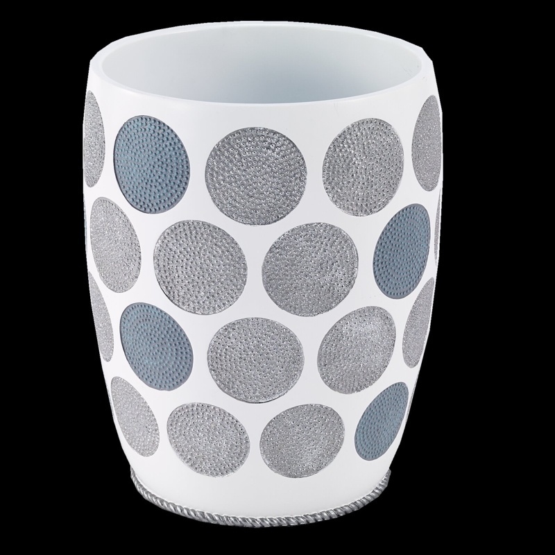 Dotted Circles 2.5 Gallons Resin Open Waste Basket