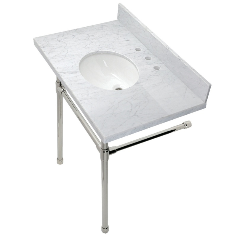 Dreyfuss Ceramic Rectangular Console Bathroom Sink with Overflow
