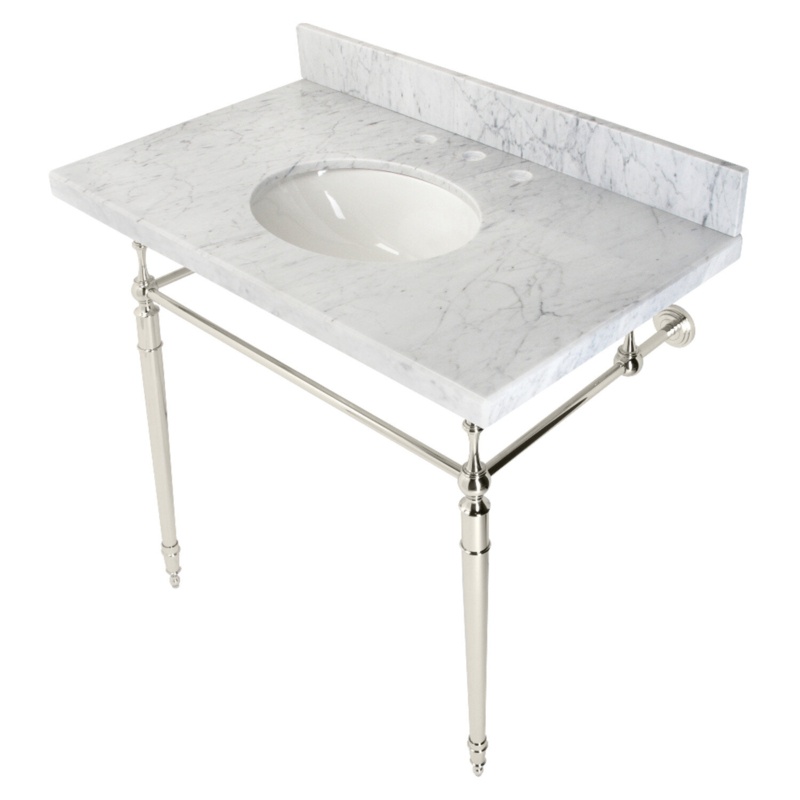 Edwardian Ceramic Rectangular Console Bathroom Sink with Overflow