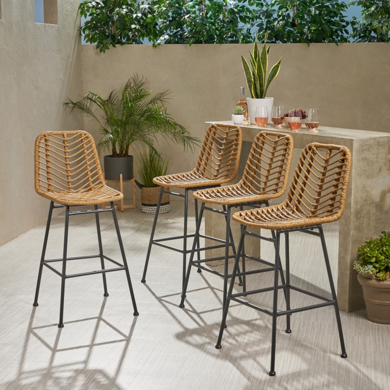 Wicker outdoor stool hotsell