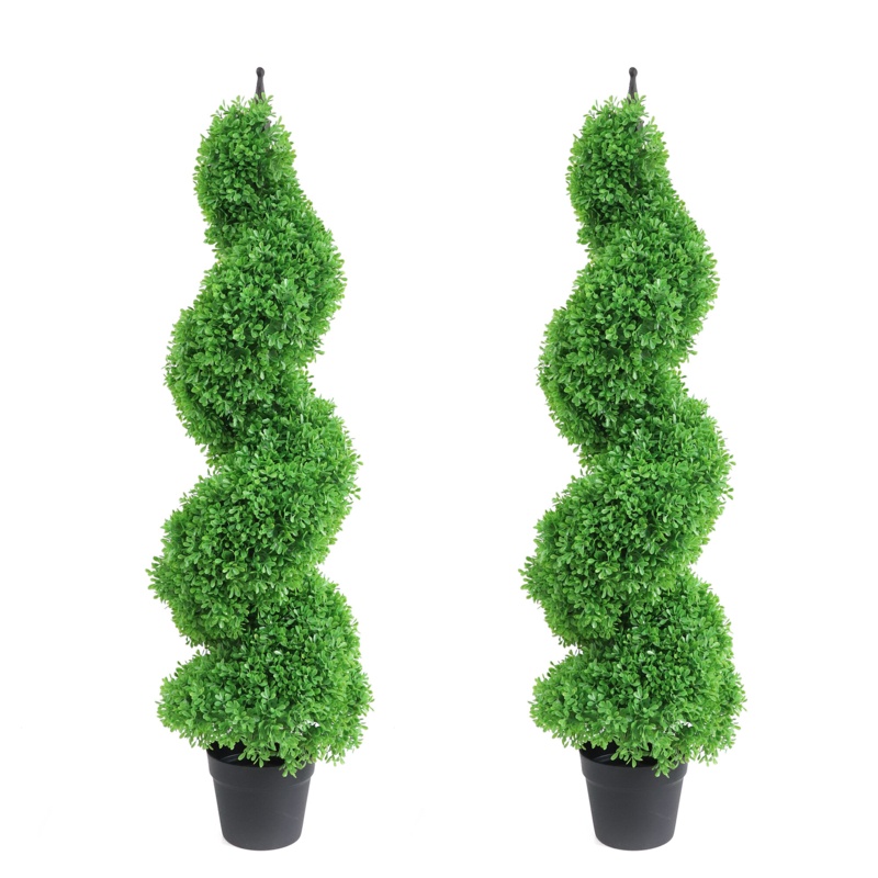 Faux Boxwood Tree in Pot