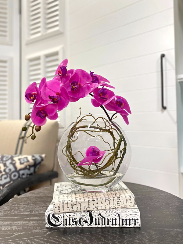 Faux Orchid Arrangement in Vase