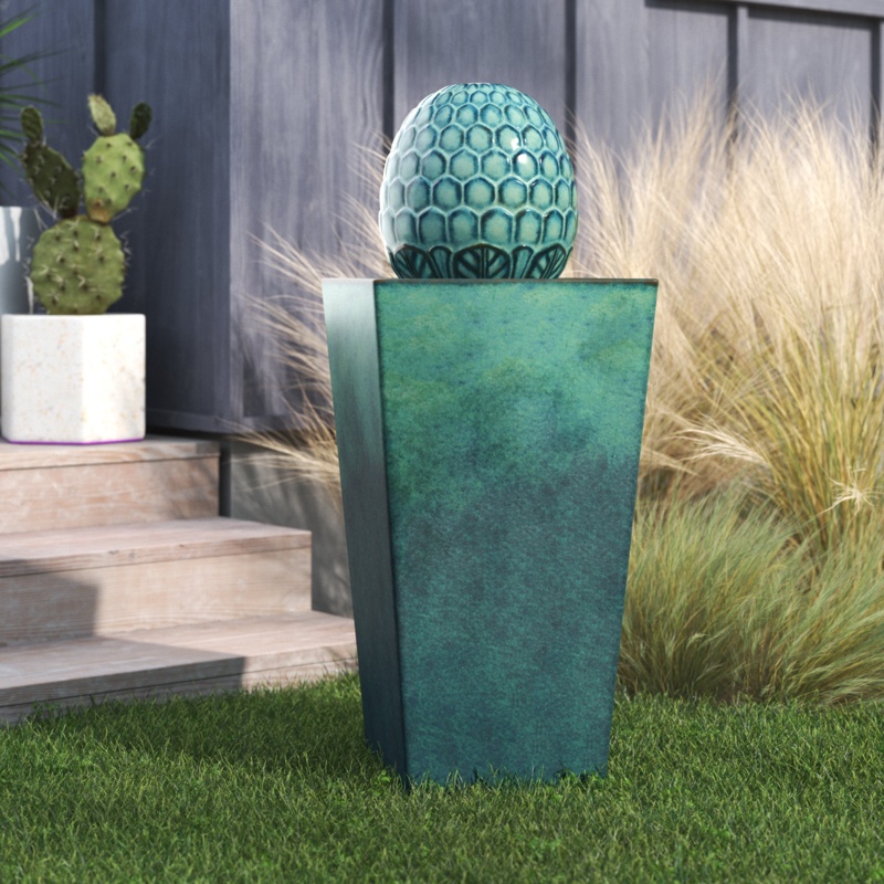 Ferrigno Outdoor Weather Resistant Floor Fountain with Light