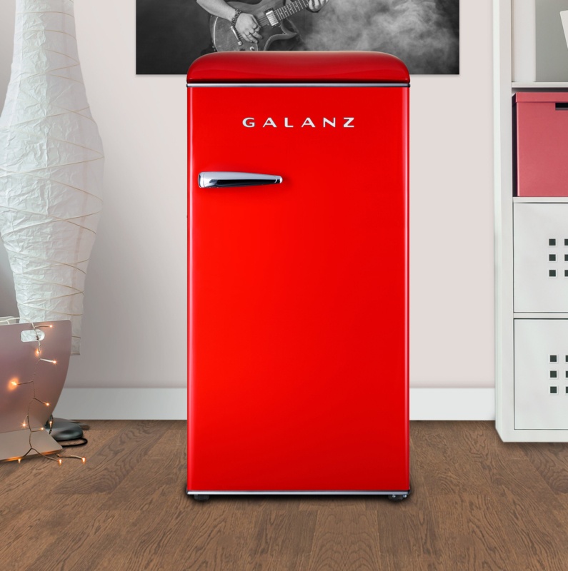 Galanz Retro 3.3 Cubic Feet Freestanding Mini Fridge with Freezer