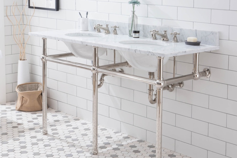 Greyleigh™ Copeland 33'' Tall Marble Oval Console Bathroom Sink with Faucet and Overflow