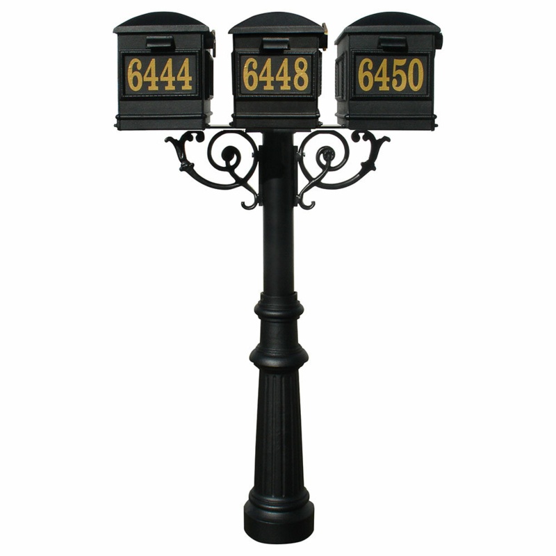 Hanford Aluminum Post Mounted Mailbox