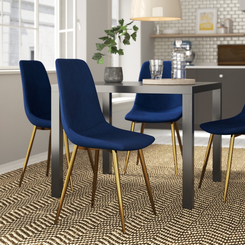 Heffron Velvet Solid Back Side Chair
