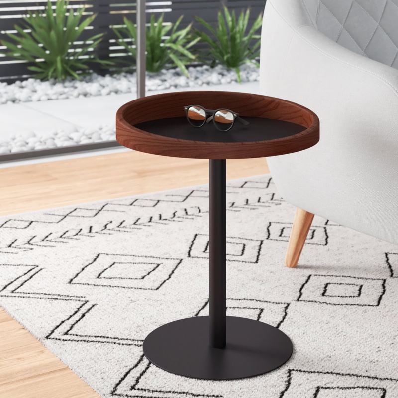 Hileman Tray Top Pedestal End Table