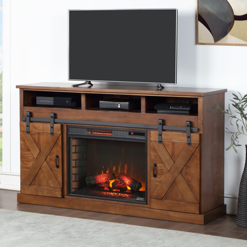 Hungerford 66" No Assembly Required Fireplace TV Stand, Holds TVs up to 75 in.