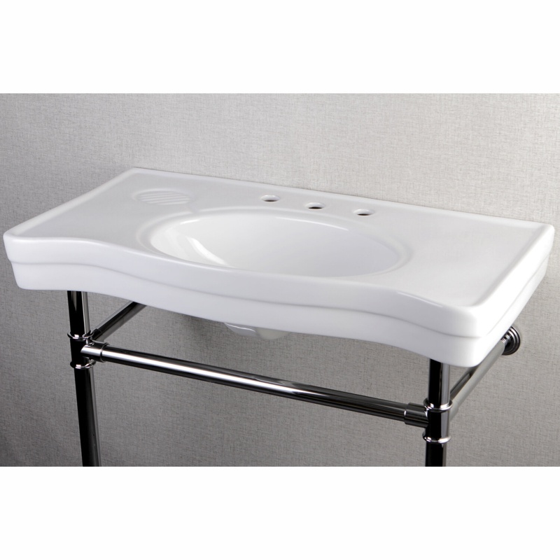 Imperial Ceramic 39" Console Bathroom Sink with Overflow