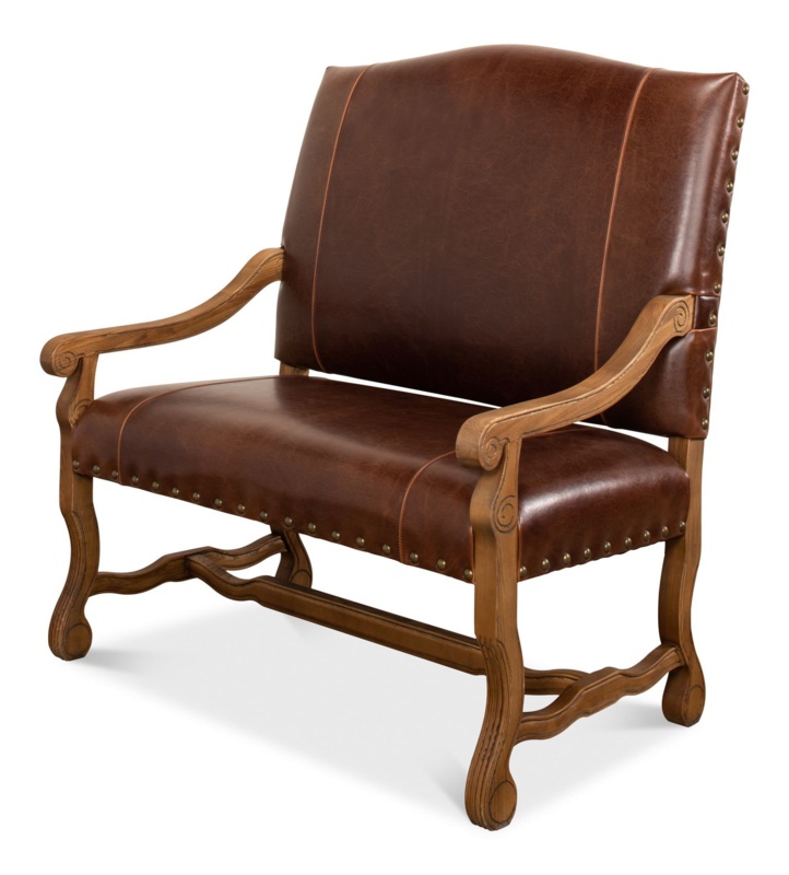 Italian 44.5'' Leather Settee