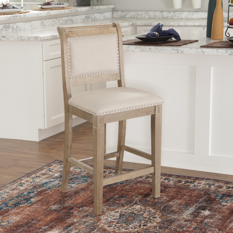 Juliette Solid Wood Upholstered Bar & Counter Stool