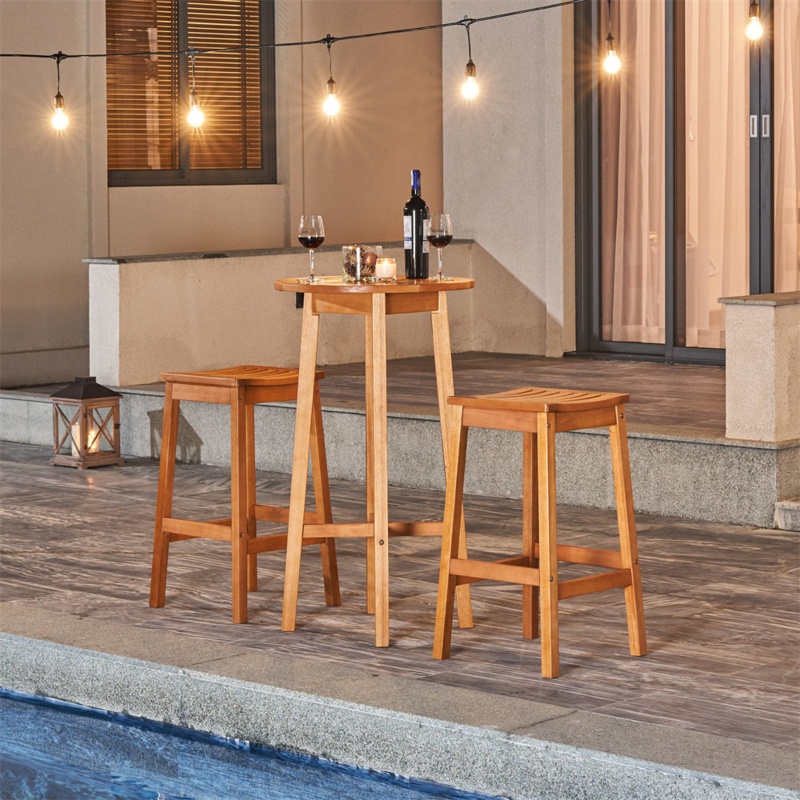 Kadeesha Solid Wood Bar Set with Stools