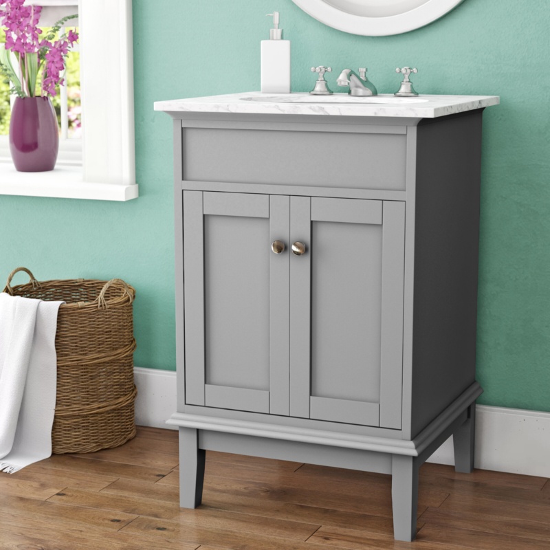 Kammerer 24'' Single Bathroom Vanity with Marble Top