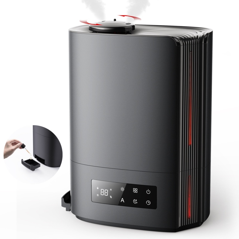Kloudic 1.6 Gallons Cool Mist Ultrasonic Humidifier with Humidistat and Timer for 700 Cubic Feet