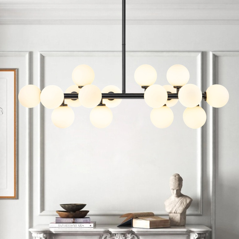 Knauer 16 - Light Kitchen Island Linear Pendant Modern Glass Bubble Chandelier