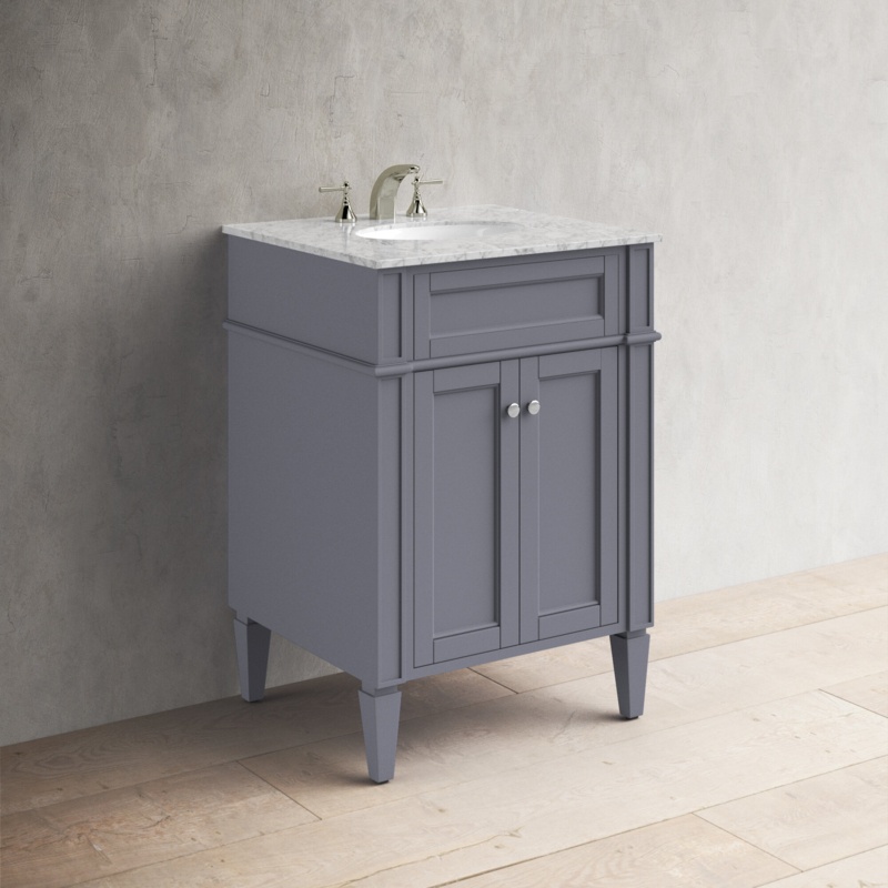 Lessie 24'' Single Bathroom Vanity with Marble Top